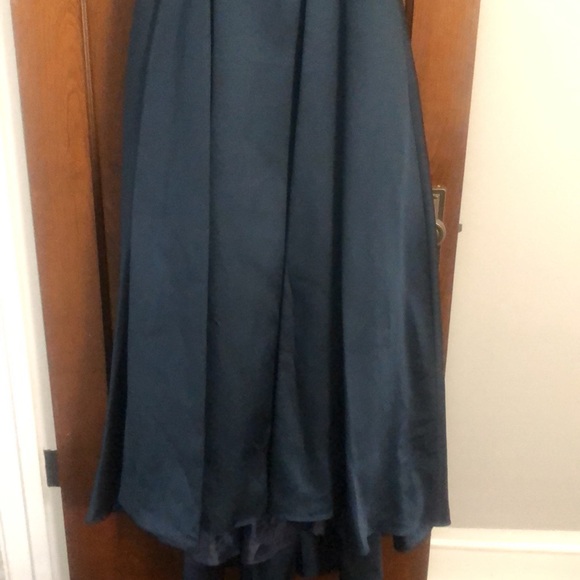 XSCAPE Sweetheart-Neck High-Low Ballgown Navy Blue - Picture 4 of 8